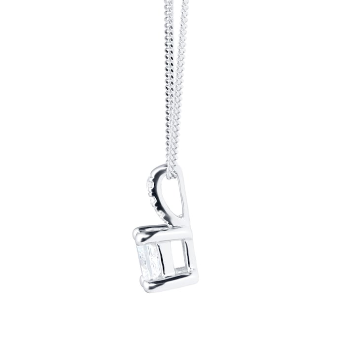 Goldsmiths 9ct White Gold 0.25ct Princess Cut Goldsmiths Brightest Diamond Pendant