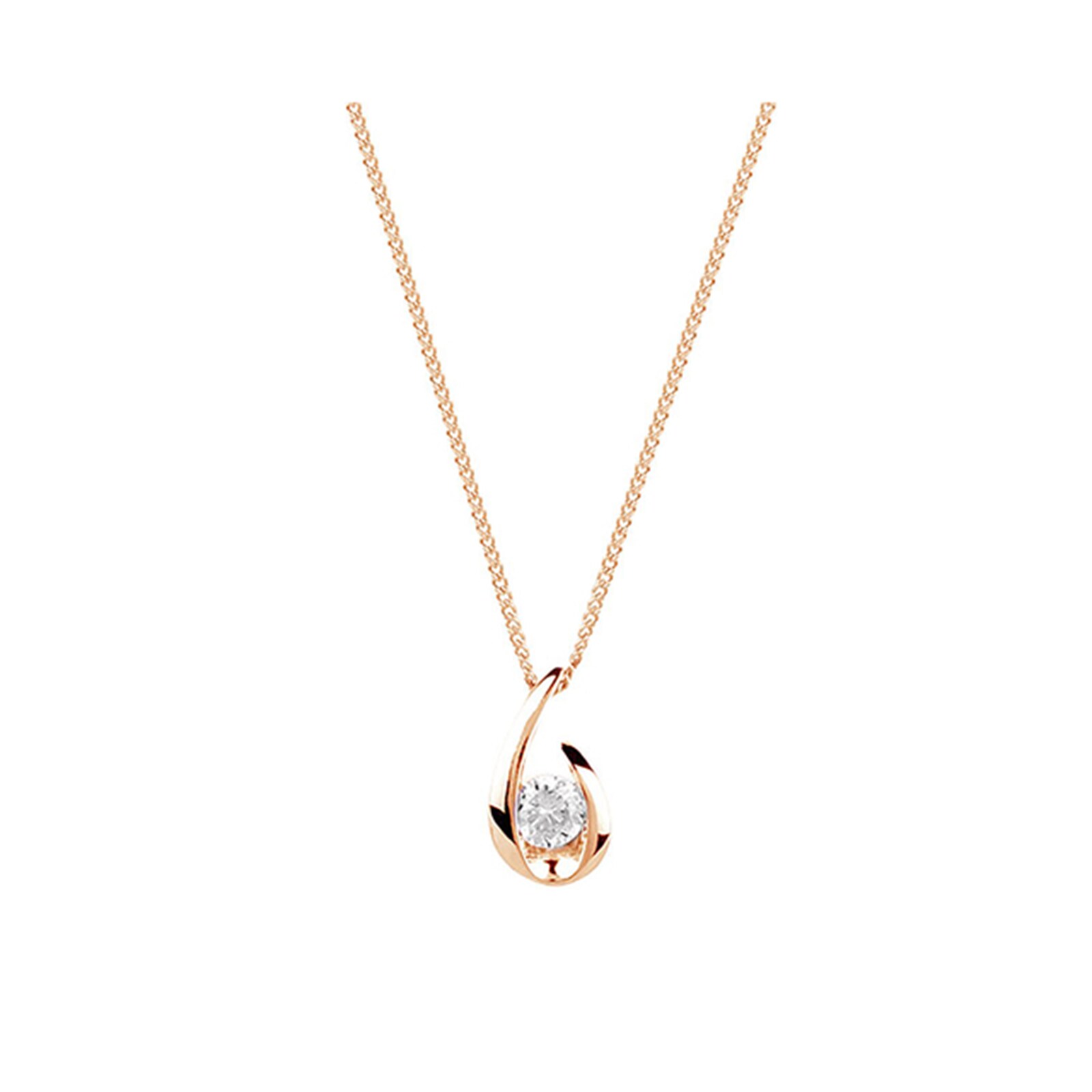 Goldsmiths 9ct Rose Gold 0.15ct Goldsmiths Brightest Diamond Swoop Pendant Goldsmiths 9ct Rose Gold 0.15ct Goldsmiths Brightest Diamond Swoop Pendant