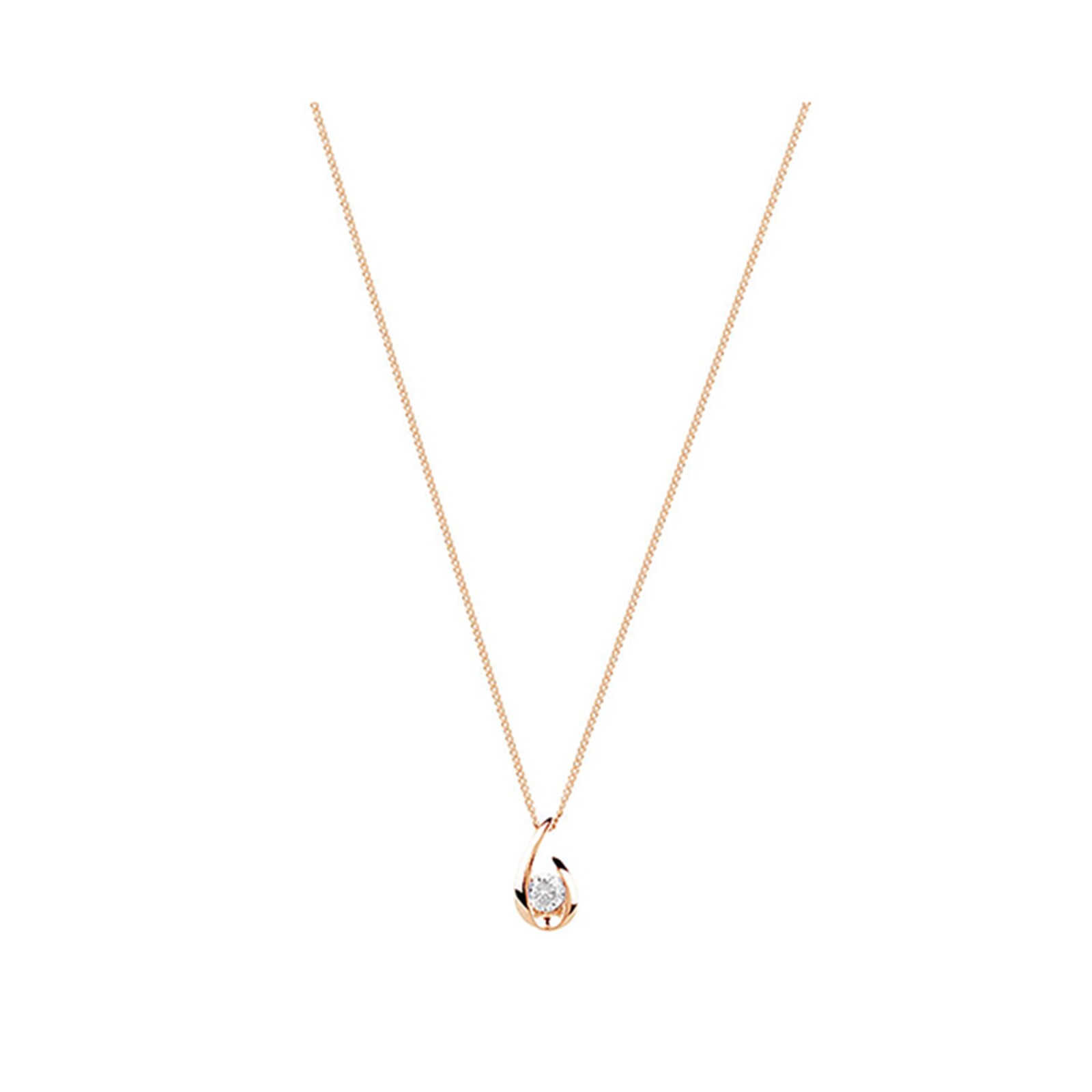 Goldsmiths 9ct Rose Gold 0.15ct Goldsmiths Brightest Diamond Swoop Pendant Goldsmiths 9ct Rose Gold 0.15ct Goldsmiths Brightest Diamond Swoop Pendant