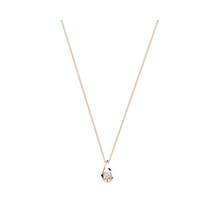 Goldsmiths 9ct Rose Gold 0.15ct Goldsmiths Brightest Diamond Swoop Pendant