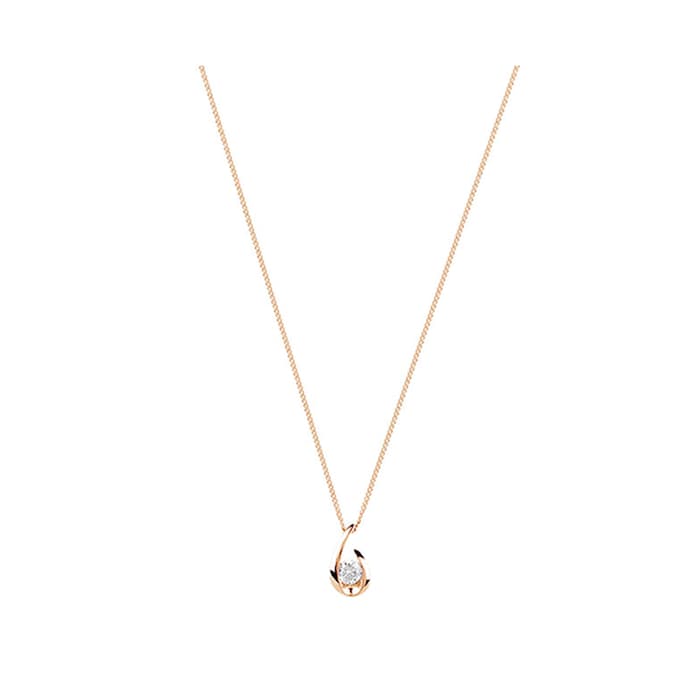 Goldsmiths 9ct Rose Gold 0.15ct Goldsmiths Brightest Diamond Swoop Pendant