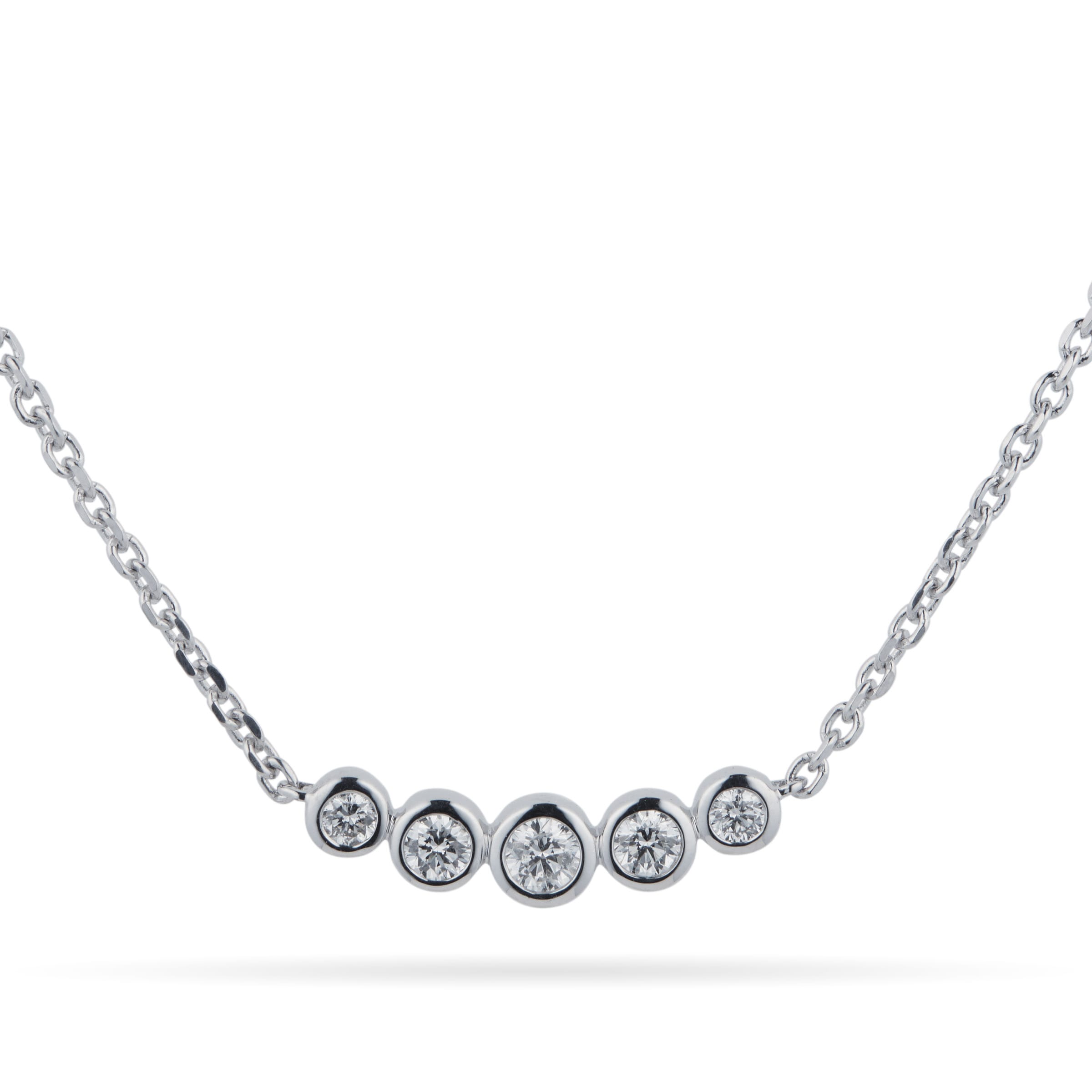 Mappin & Webb Gossamer Silver 0.24cttw 5 Stone Necklace