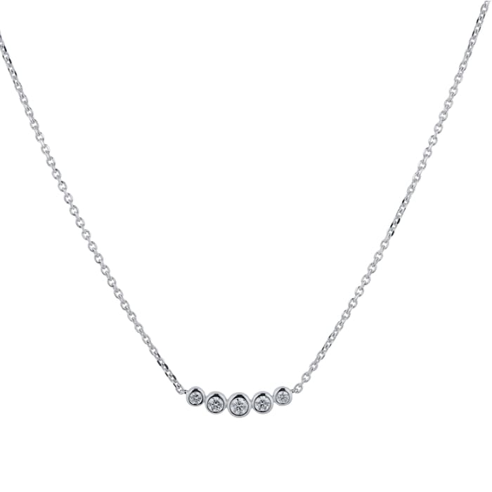 Mappin & Webb Gossamer Silver 0.24cttw 5 Stone Necklace 21.N4628D024 ...