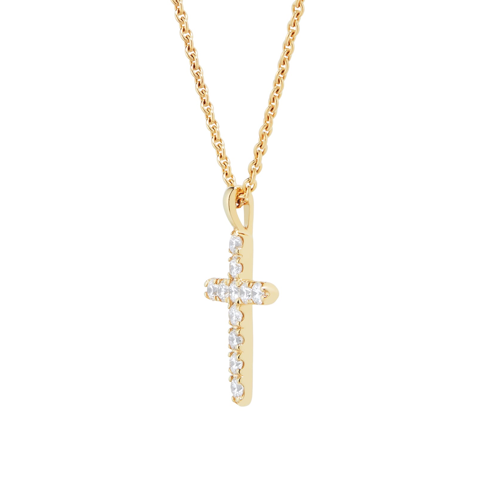 Mappin & Webb Fortune 18ct Yellow Gold 0.22ttw Diamond Cross Pendant