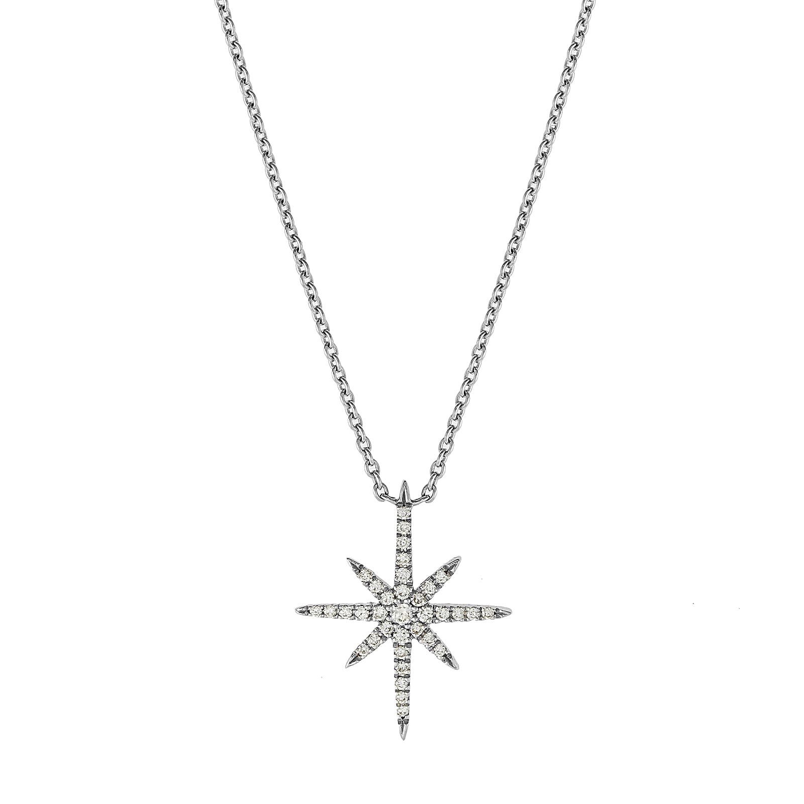 Mappin & Webb Fortune 18ct White Gold 0.12cttw Diamond Star Pendant