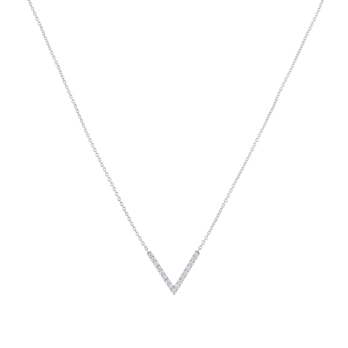 Mappin & Webb Fortune 18ct White Gold 0.14cttw Diamond V Pendant