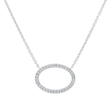 Mappin & Webb Fortune 18ct White Gold 0.11cttw Diamond Oval Pendant