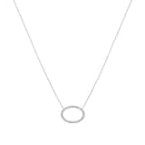 Mappin & Webb Fortune 18ct White Gold 0.11cttw Diamond Oval Pendant