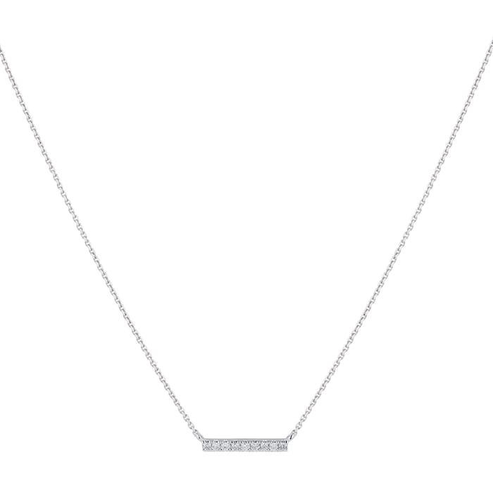 Goldsmiths 9ct White Gold 0.10cttw Bar Pendant