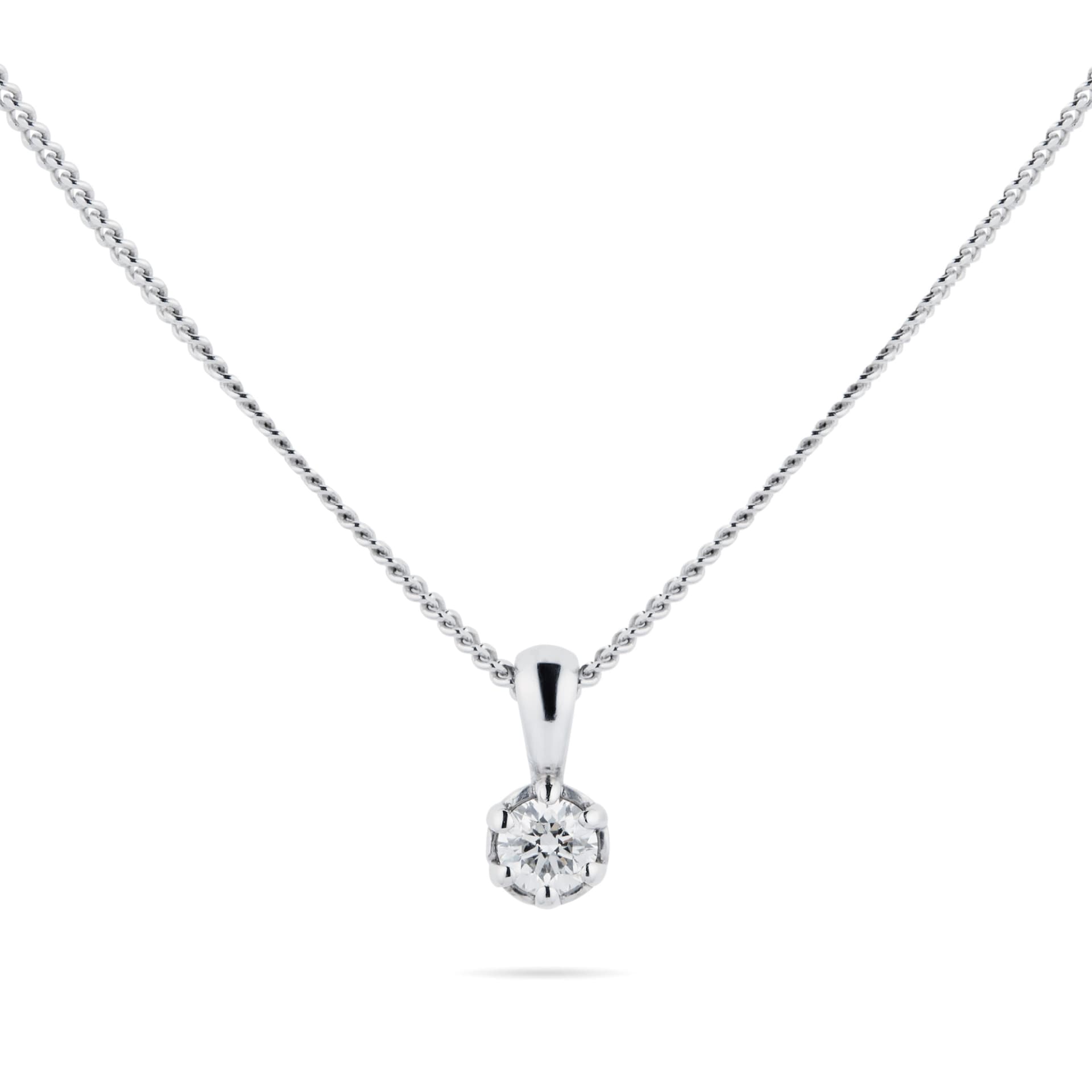 Goldsmiths 9ct White Gold 0.10cttw Bezel Set Illusion Pendant