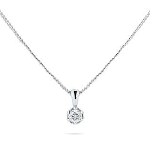 Goldsmiths 9ct White Gold 0.10cttw Bezel Set Illusion Pendant