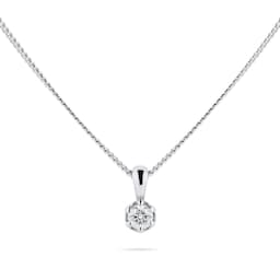 12143049 - 9ct White Gold 0.10cttw Bezel Set Illusion Pendant