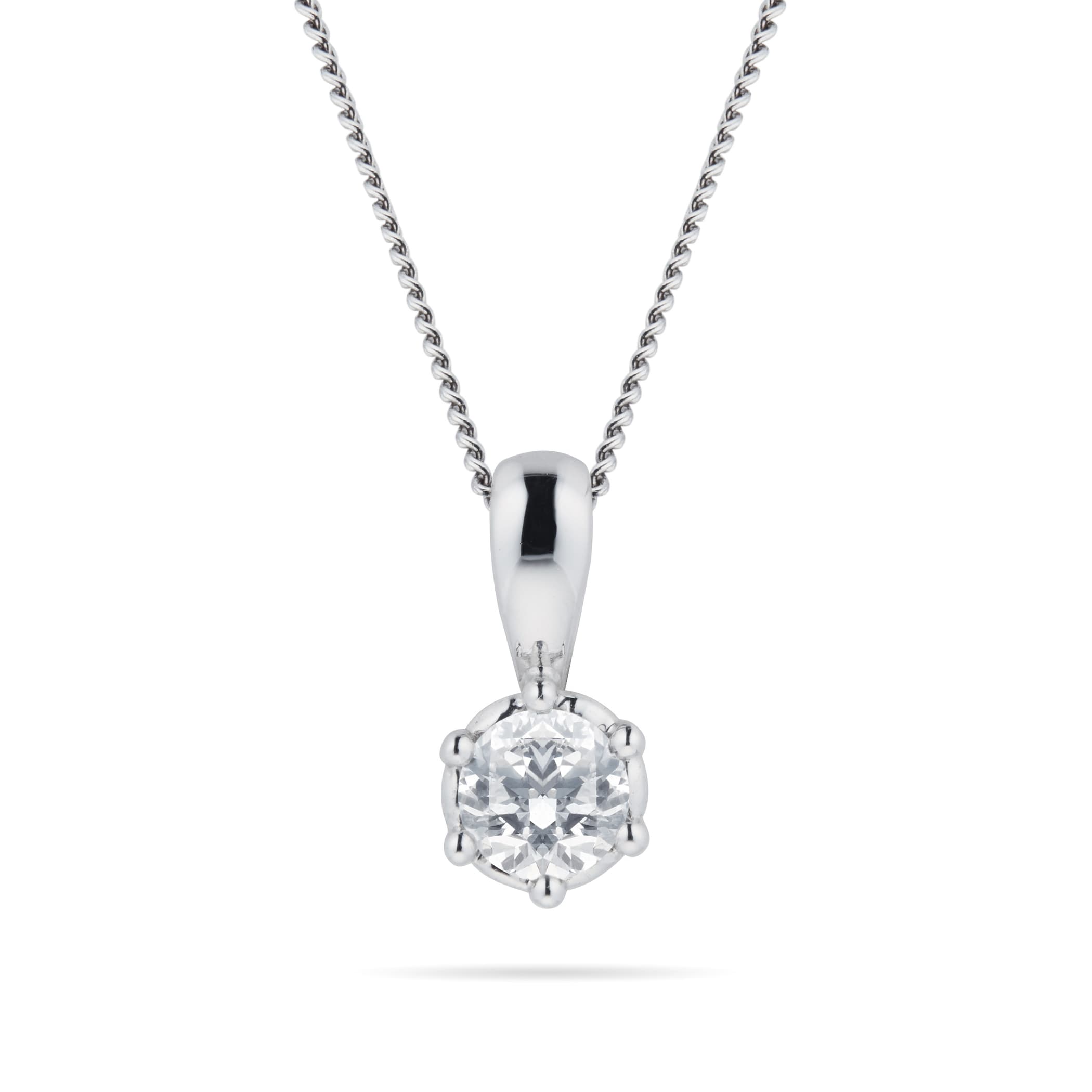 Goldsmiths 9ct White Gold 0.20cttw Bezel Set Illusion Pendant Goldsmiths 9ct White Gold 0.20cttw Bezel Set Illusion Pendant