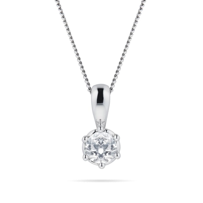 Goldsmiths 9ct White Gold 0.20cttw Bezel Set Illusion Pendant