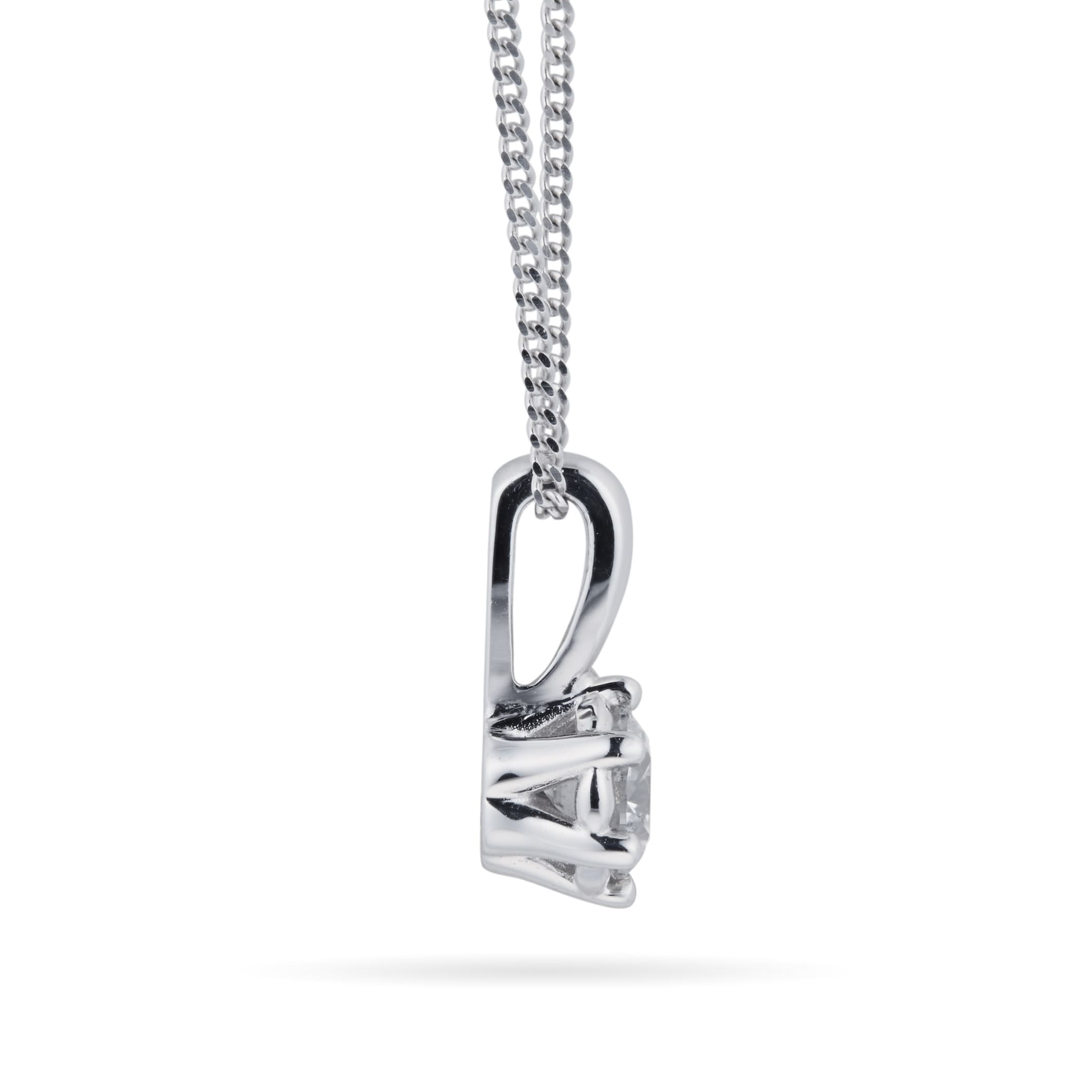 Goldsmiths 9ct White Gold 0.20cttw Bezel Set Illusion Pendant Goldsmiths 9ct White Gold 0.20cttw Bezel Set Illusion Pendant