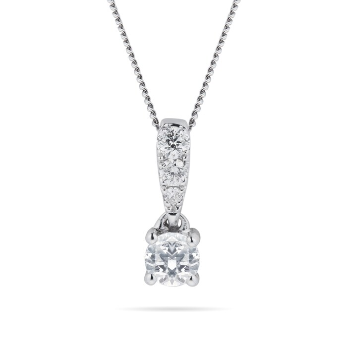 Goldsmiths 9ct White Gold Diamond Set 0.30cttw Pendant