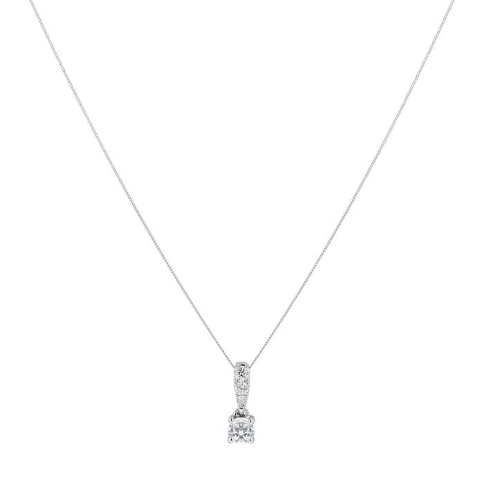 Goldsmiths 9ct White Gold Diamond Set 0.30cttw Pendant