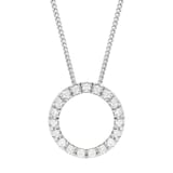 Goldsmiths 9ct White Gold 0.15ct Diamond Circle Necklace