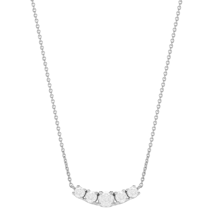 Goldsmiths 18ct White Gold 0.80ct 5 Stone Diamond Necklace