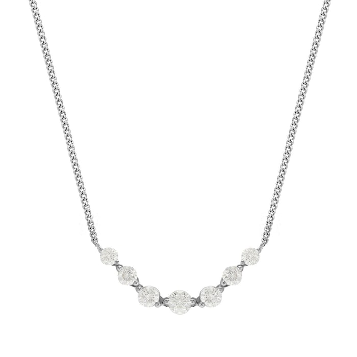 Mappin & Webb 18ct White Gold 1.00ct 7 Stone Diamond Necklace