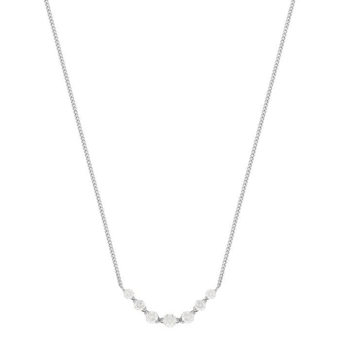 Mappin & Webb 18ct White Gold 1.00ct 7 Stone Diamond Necklace