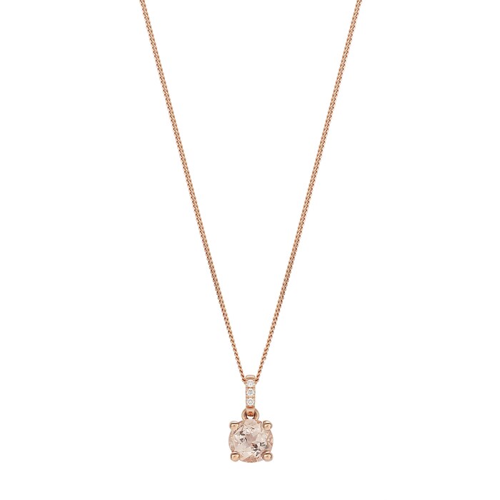 Goldsmiths 9ct Rose Gold Morganite Pendant