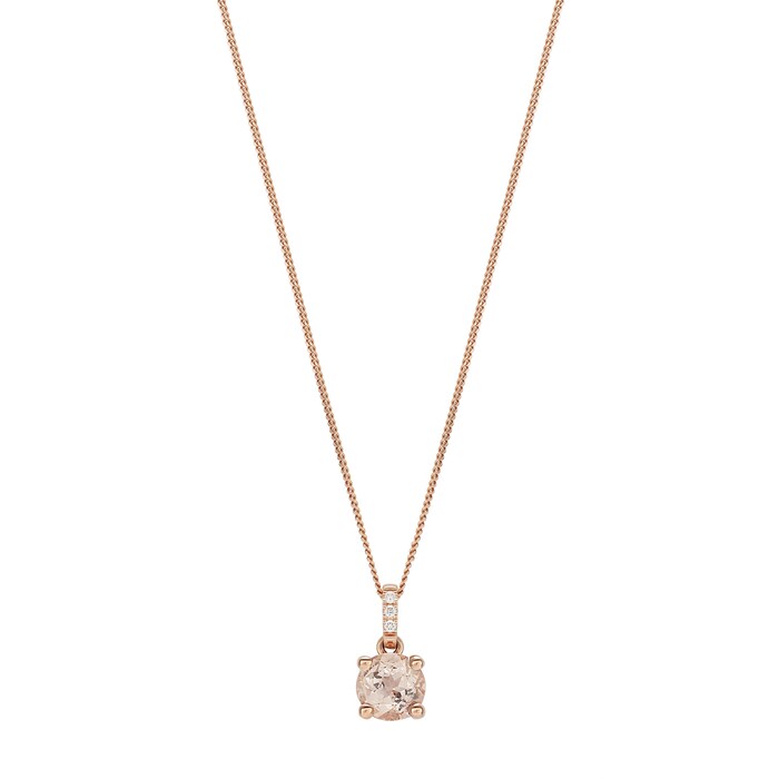 Goldsmiths 9ct Rose Gold Morganite Pendant