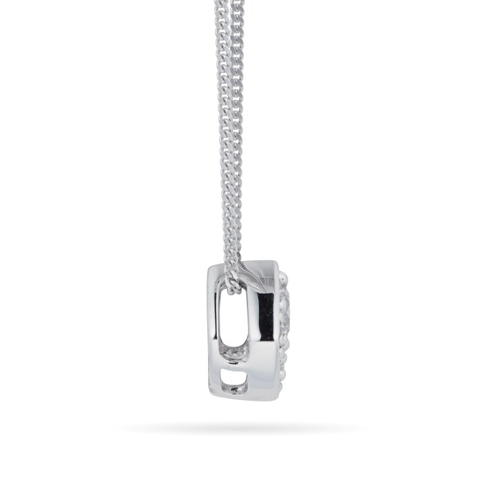 Goldsmiths 9ct White Gold 0.20cttw Round Square Shape Pendant