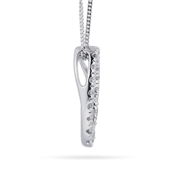 Goldsmiths 9ct White Gold 0.35cttw Claw Set Oval Pendant