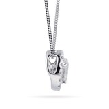 Goldsmiths 18ct White Gold 0.50cttw Oval Cut Halo Pendant