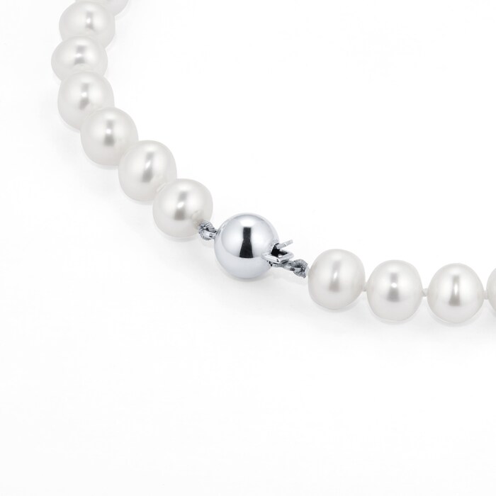 Mappin & Webb 18ct White Gold Freshwater Pearl 32 Inch Necklace