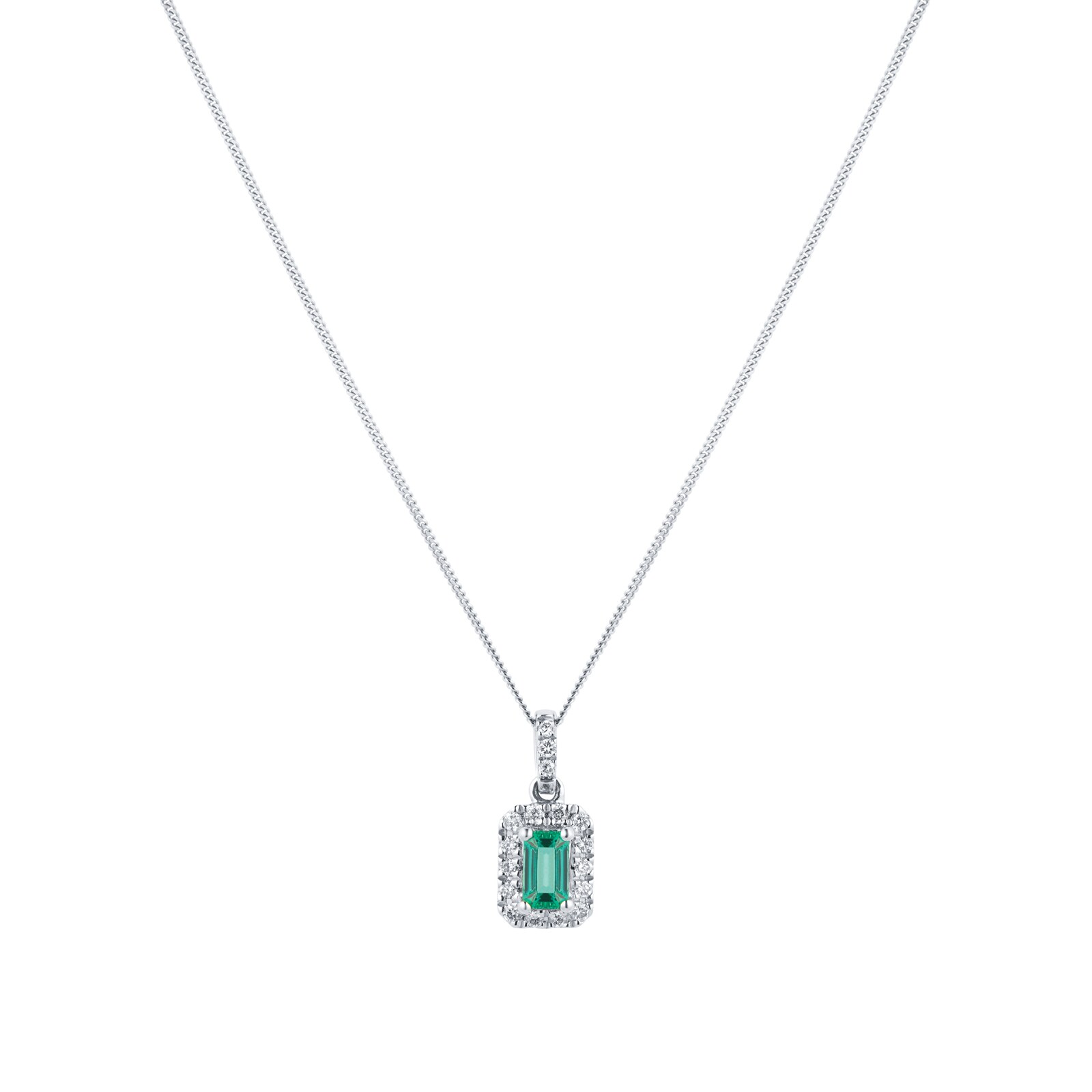 Jewellery Set White Gold Diamond and Emerald,-AKM01326