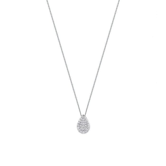 Goldsmiths 18 Carat White Gold 0.50 Carat Total Weight Pear Cluster Pendant