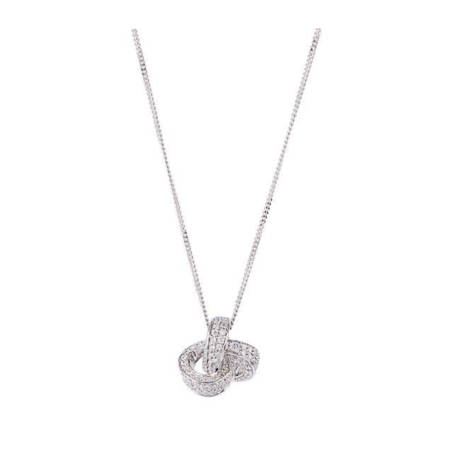 Goldsmiths 9ct White Gold 0.78ct Diamond Knot Pendant