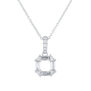 Mappin & Webb Renee 18ct White Gold 0.37cttw Diamond Open Square Pendant