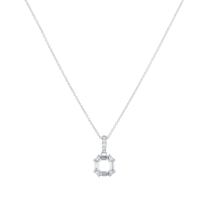 Mappin & Webb Renee 18ct White Gold 0.37cttw Diamond Open Square Pendant