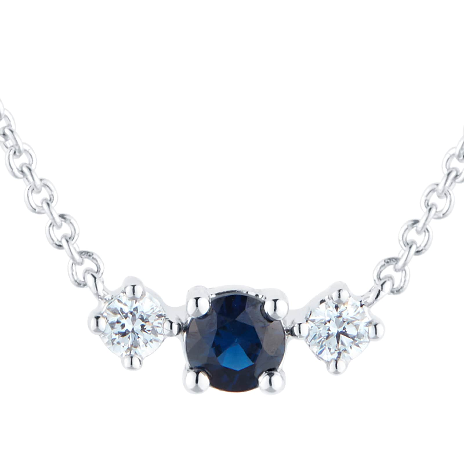 Carrington 18ct White Gold Sapphire & Diamond Single Cluster Necklace