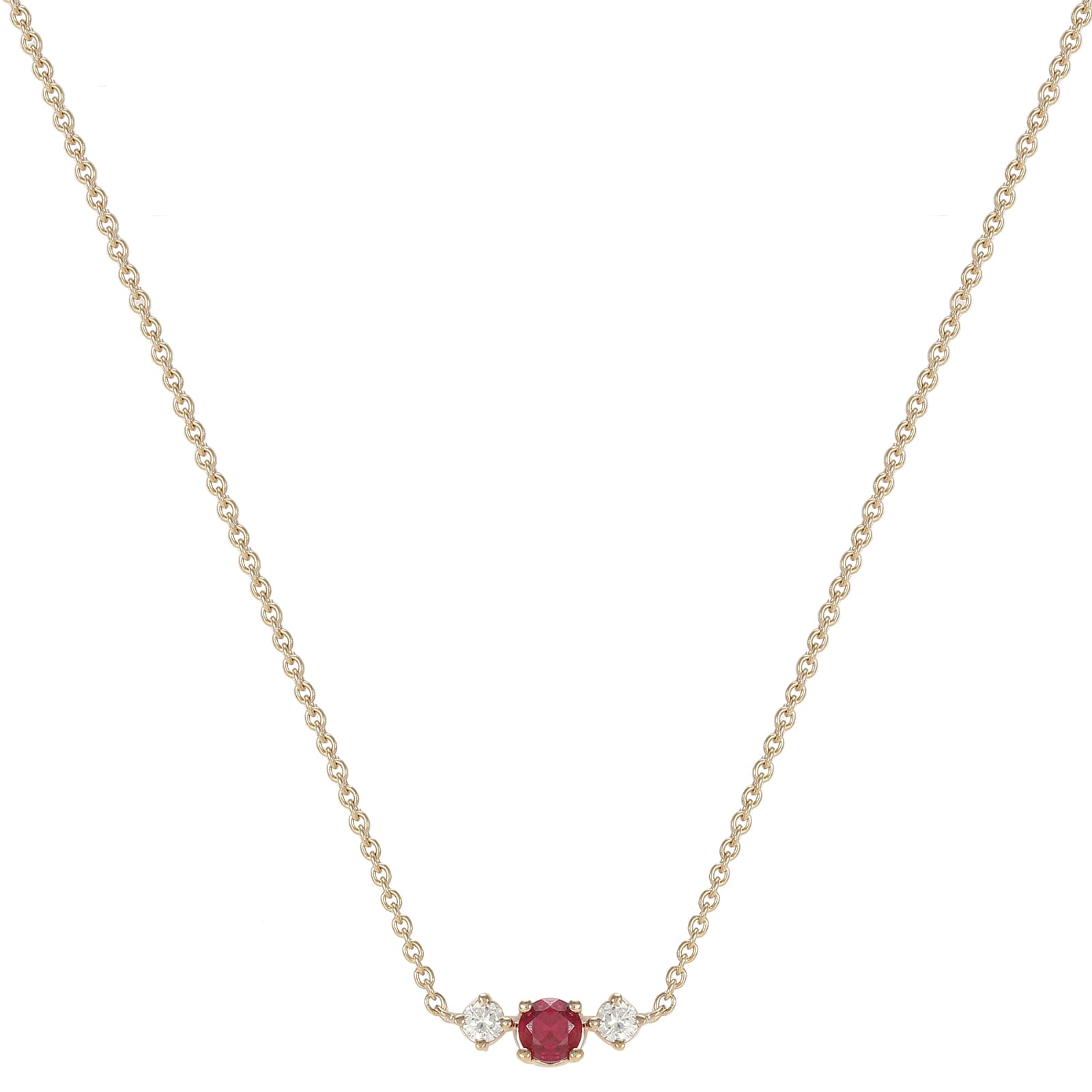 ruby yellow gold necklace