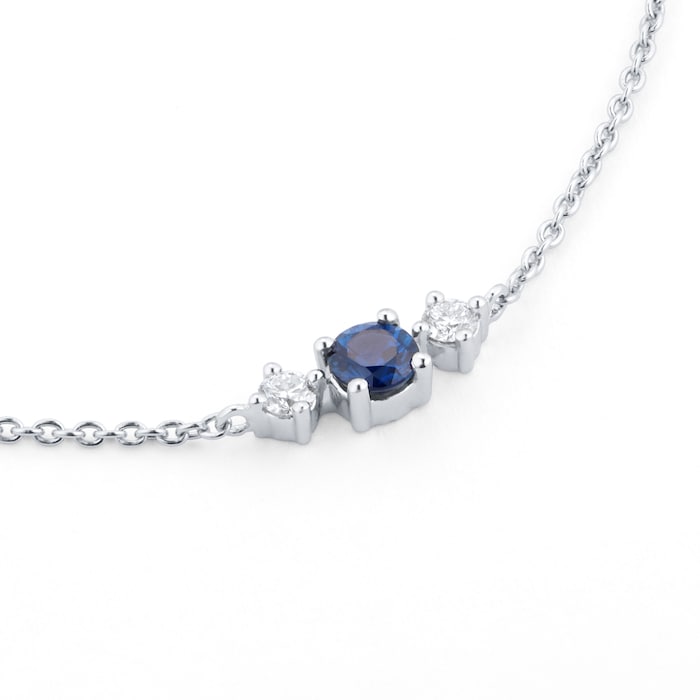 Mappin & Webb Carrington 18 White Gold Sapphire & Diamond 5 Cluster Necklace