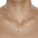 Mappin & Webb Carrington 18 Yellow Gold Ruby & Diamond 5 Cluster Necklace