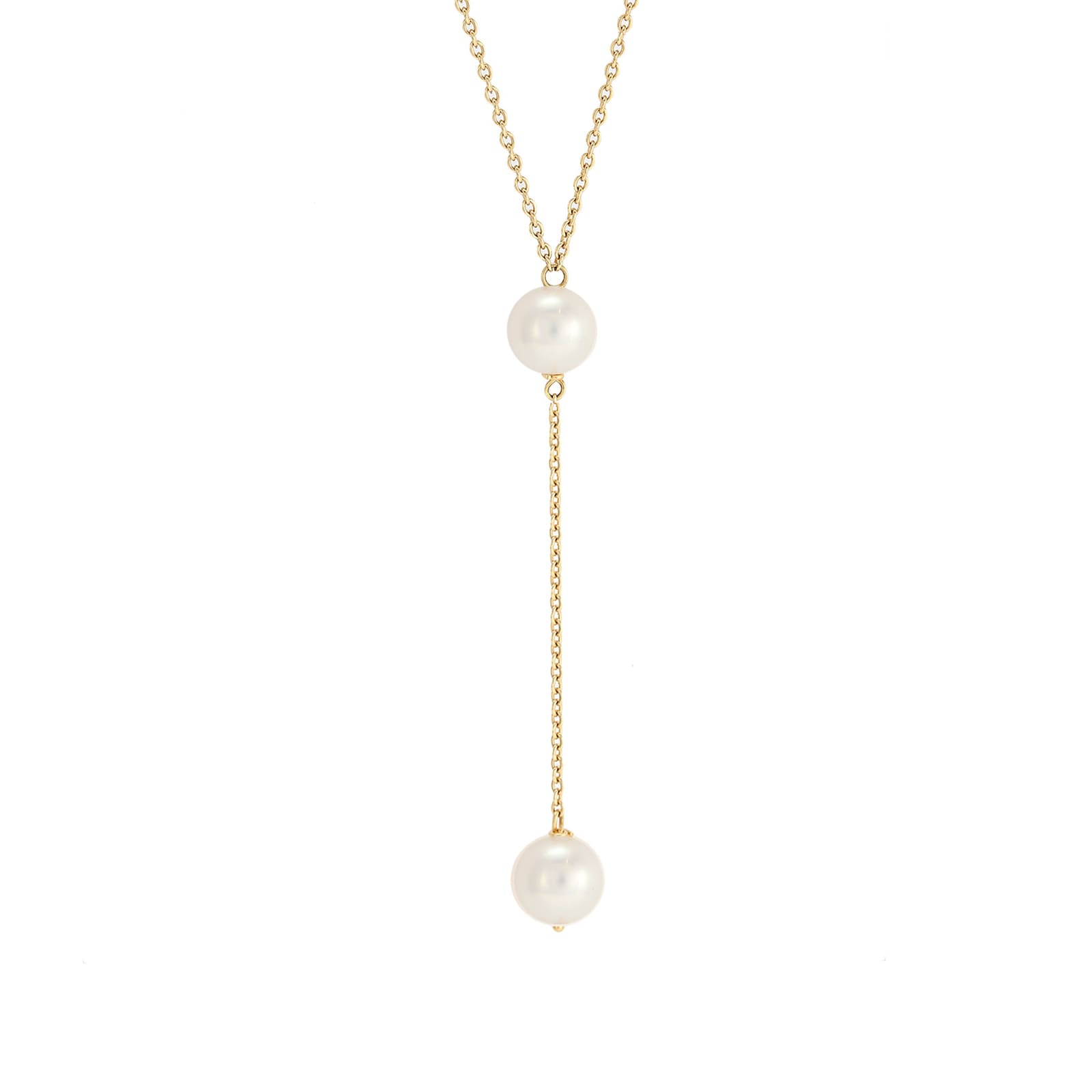 18ct Yellow Gold Freshwater Pearl Chain Necklace