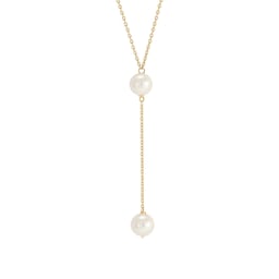 12143158 - 18ct Yellow Gold Freshwater Pearl Chain Necklace