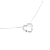 Goldsmiths 9ct White Gold 0.15cttw Mixed Diamond Heart Pendant
