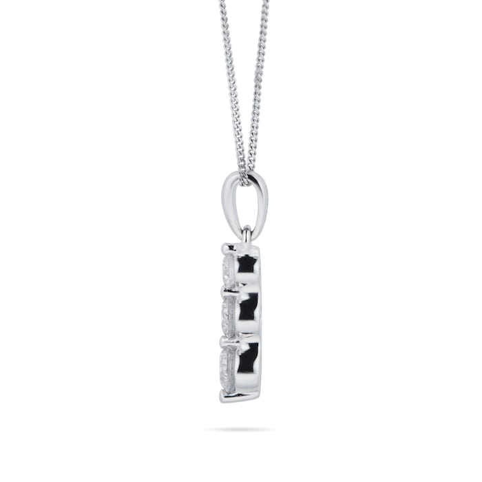 Goldsmiths 18ct White Gold 0.50ctDiamond 3 stone pendant