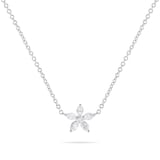 Mappin & Webb Fortune 18ct White Gold Marquise Flower Pendant