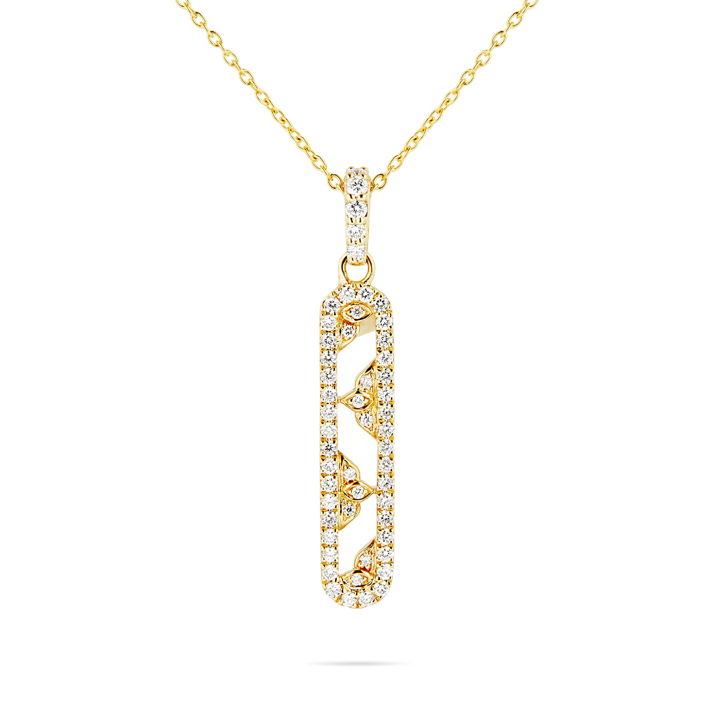 Mappin & Webb Empress 18ct Yellow Gold 0.38ct Long Diamond Pendant