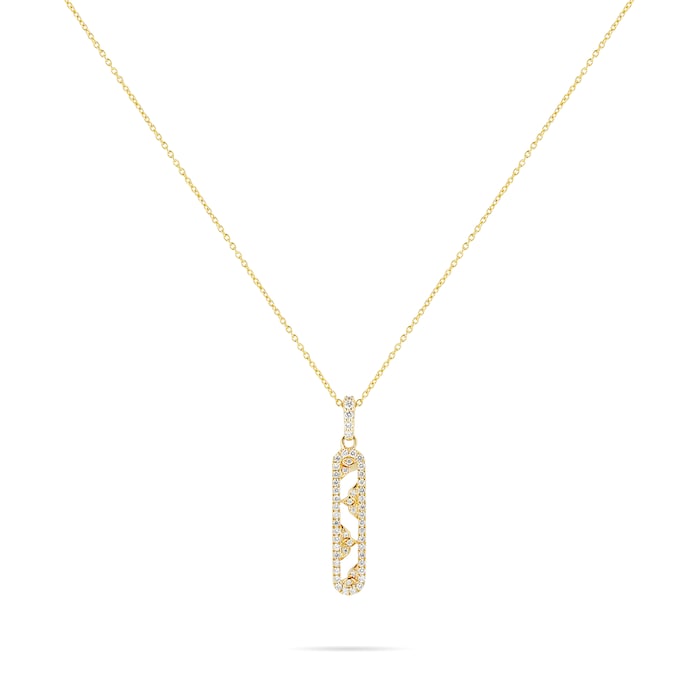 Mappin & Webb Empress 18ct Yellow Gold 0.38ct Long Diamond Pendant