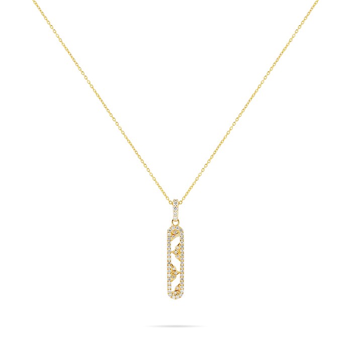 Mappin & Webb Empress 18ct Yellow Gold 0.38ct Long Diamond Pendant