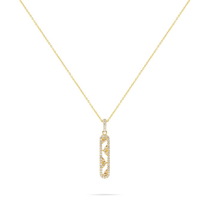 Mappin & Webb Empress 18ct Yellow Gold 0.38ct Long Diamond Pendant