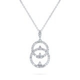 Mappin & Webb Empress 18ct White Gold 0.42ct Double Circle Diamond Pendant